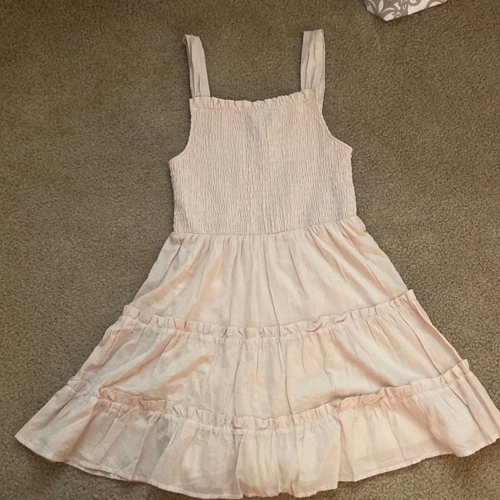 Cream Smocked Dress